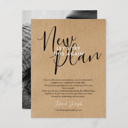 Carte Postale Modifier la date reportée Annulation de la photo r (Devant / Derrière)