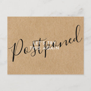 Carte Postale Modifier la date reportée Annulé événement rustiqu