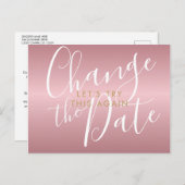 Carte Postale Modifier la date reportée Annulée ChicRose Gold (Devant / Derrière)