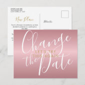 Carte Postale Modifier la date Reportée Annulée ChicRose Or (Devant / Derrière)
