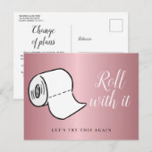 Carte Postale Modifier la date reportée Annulée Rose Gold (Devant / Derrière)