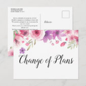 Carte Postale Modifier la date reportée événement annulé Floral (Devant / Derrière)