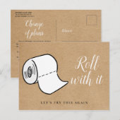 Carte Postale Modifier la Date Reportée Événement Annulé Rustiqu (Devant / Derrière)