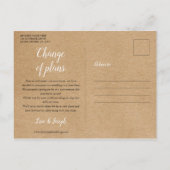 Carte Postale Modifier la Date Reportée Événement Annulé Rustiqu (Dos)