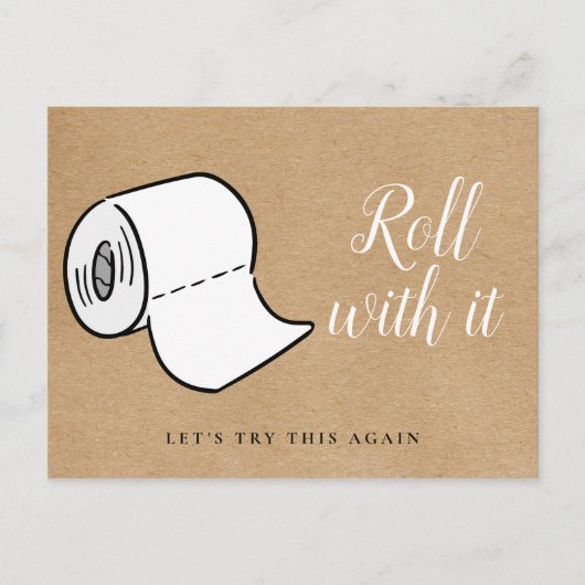 Carte Postale Modifier la Date Reportée Événement Annulé Rustiqu (Devant)