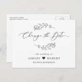 Carte Postale Modifier la date reportée Feuilles simples à main (Devant / Derrière)