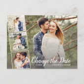 Carte Postale Modifier la date reportée Mariage 4 Photo Collage (Devant)