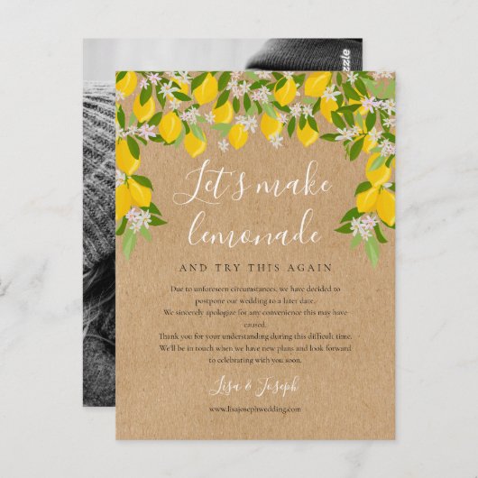 Carte Postale Modifier la date reportée photo citrons rustiques (Devant / Derrière)