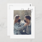 Carte Postale Modifier la date simple Script Photo Postponement (Devant / Derrière)