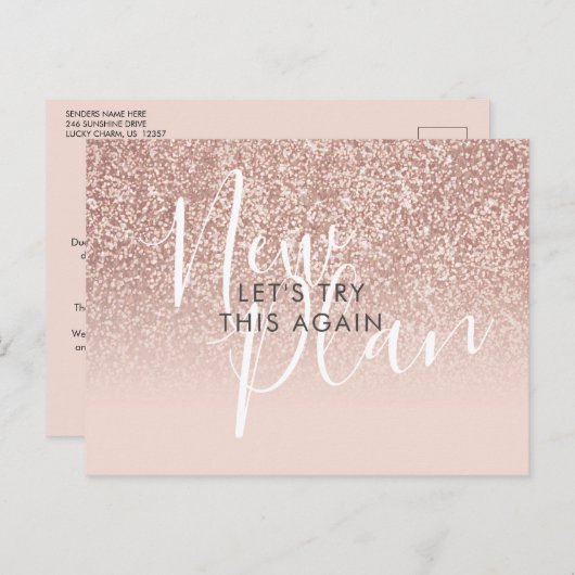 Carte Postale Modifier la Parties scintillant Gold du Rose d'évé (Devant / Derrière)