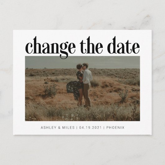 Carte Postale Modifier le Faire-part photo Mariage date (Devant)