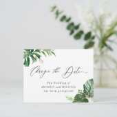 Carte Postale Modifier le Feuille de palme tropicale du script d (Debout devant)