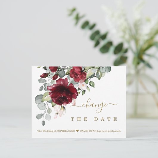 Carte Postale Modifier Le Mariage Date Fleurs Bourgogne (Debout devant)