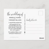 Carte Postale Modifier le Mariage de script blanc de la photo da (Dos)