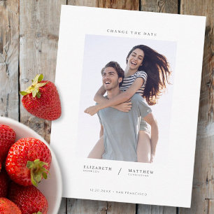 Carte Postale Modifier le Mariage photo personnalisé Date Simple