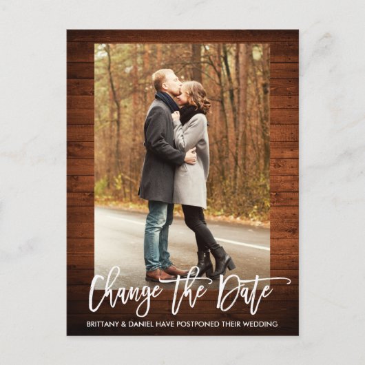 Carte Postale Modifier Le Script Date Photo Bois Brush (Devant)