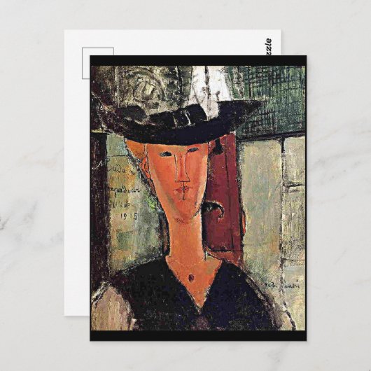 Carte Postale Modigliani - Madame Pompadour portrait (Devant / Derrière)