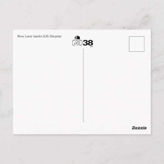 Carte Postale Module lunaire Lander Lune (LM) - Plan directeur (Dos)