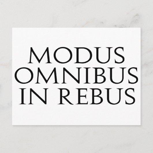 Carte Postale Modus Omnibus À Rebus (Devant)