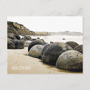 Carte Postale Moeraki Boulders Voyage Nouvelle-Zélande
