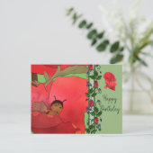 Carte Postale Mohnblüte mit Käfer (Debout devant)