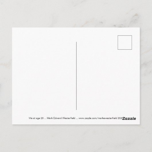Carte Postale Moi à 20 ans... Mark Edward Westerfield (Dos)