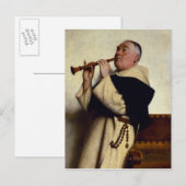 Carte Postale Moine jouant à un Clarinet (Devant / Derrière)