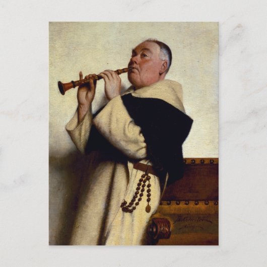 Carte Postale Moine jouant à un Clarinet (Devant)