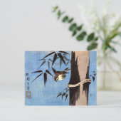 Carte Postale Moineau et bambou, Ando Hiroshige (Debout devant)