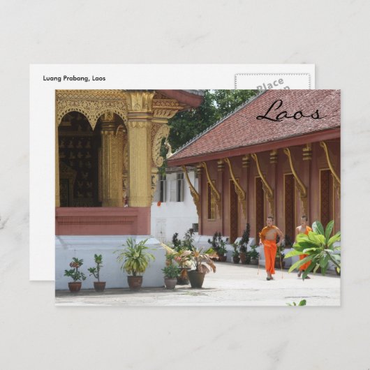 Carte Postale moines wat (Devant / Derrière)