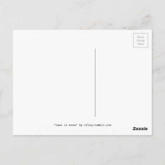 Carte Postale moins c'est plus ? (Dos)