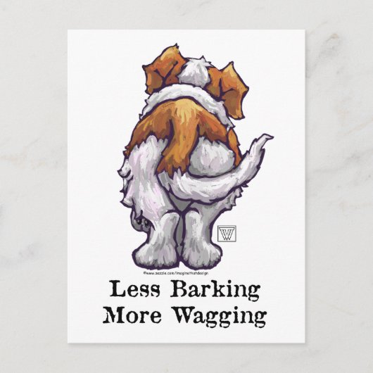 Carte Postale Moins d'aboiement, plus de baguage (Devant)