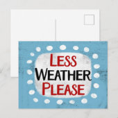 Carte postale « Moins de météo, s'il vous plaît » (Devant / Derrière)
