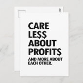 CARTE POSTALE MOINS DE SOINS EN PROFITS (Devant / Derrière)