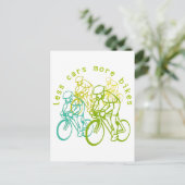 Carte Postale Moins De Voitures Plus De Vélos (Debout devant)