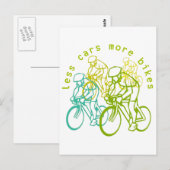Carte Postale Moins De Voitures Plus De Vélos (Devant / Derrière)