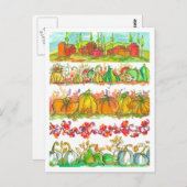 Carte Postale Mois d'automne Moisson d'aquarelle (Devant / Derrière)