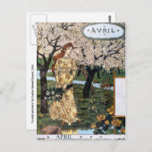 Carte postale : Mois d'avril - Avril (Devant / Derrière)