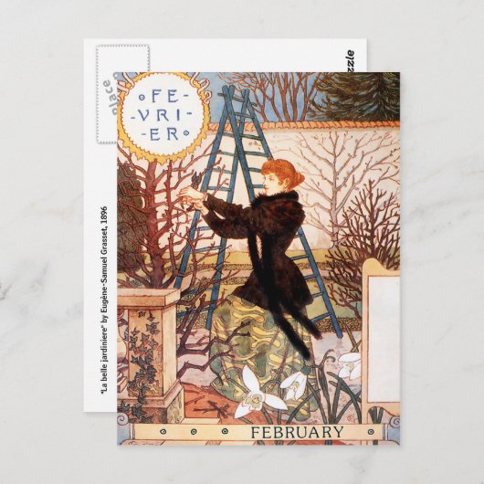 Carte postale : Mois de février - Février (Devant / Derrière)