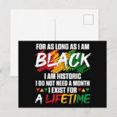 Carte Postale Mois de l'histoire des Noirs Pour aussi longtemps (Devant / Derrière)