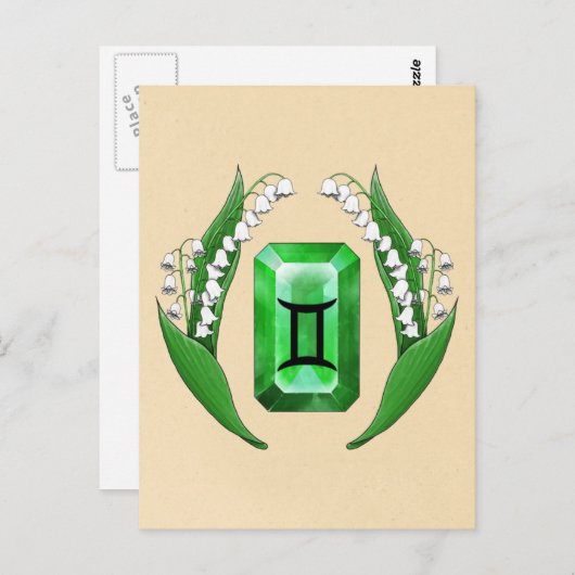 Carte Postale Mois de naissance Mai Gemini (Devant / Derrière)