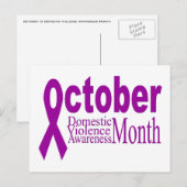 Carte Postale Mois de sensibilisation à la violence domestique (Devant / Derrière)