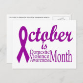 Carte Postale Mois de sensibilisation à la violence domestique (Devant / Derrière)