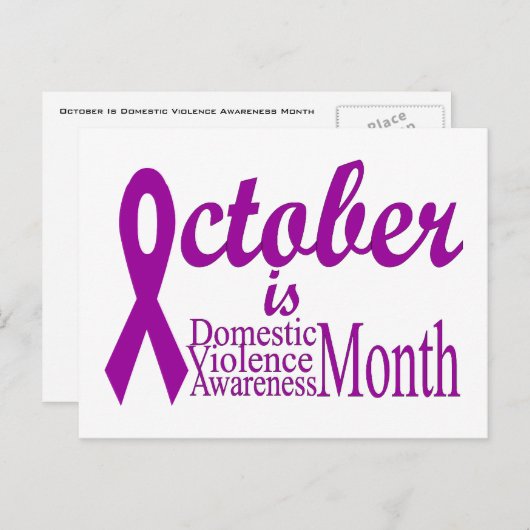 Carte Postale Mois de sensibilisation à la violence domestique (Devant / Derrière)