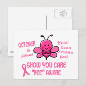 Carte Postale Mois de sensibilisation au cancer du sein Abeille  (Devant / Derrière)
