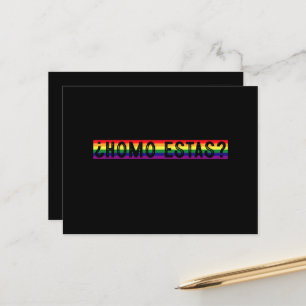 Carte Postale Mois des fiertés gay mexicain espagnol LGBTQ Homo 