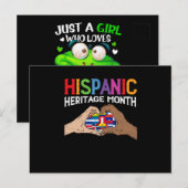 Carte Postale Mois du patrimoine hispanique Main Coeur Flags (Devant / Derrière)