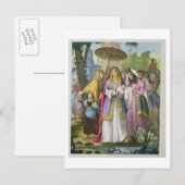 Carte Postale Moïse sauvée par la fille de Pharaon, d'une Bible  (Devant / Derrière)