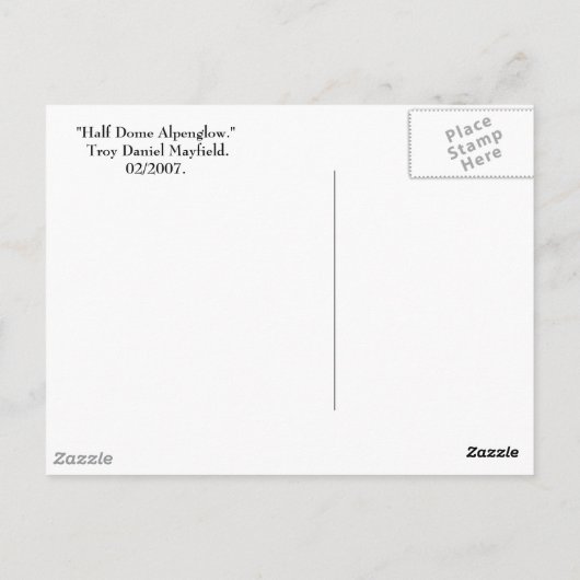 Carte Postale Moitié Dôme-Alenglow. (Dos)