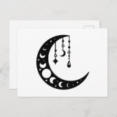 Carte Postale Moitié Lune, Phases Lune (Devant / Derrière)